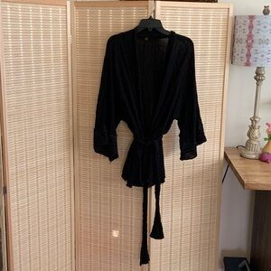 Free People Black Beach Robe One size fits all